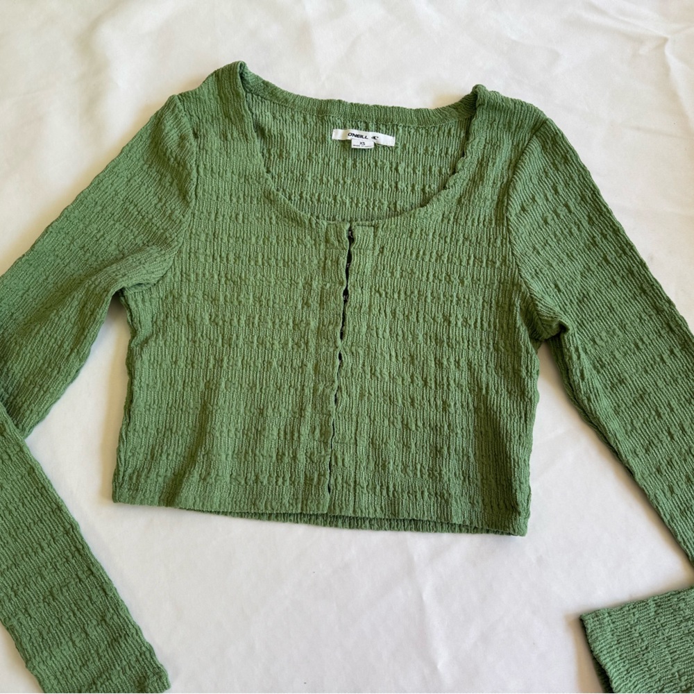O’Neill Raissa Green Knit Crop Top Size XS